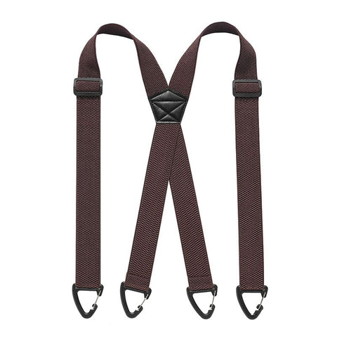 1.5 Inch X-Back Hidden Elastic Suspenders with 4 Metal Clips, Heavy-Duty Corn Weave Braces for Men Women Work Wear and Outdoor Use, 2PCS Coffee 120x3.8cm In Australia - Darrahopens