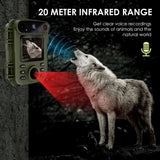 32MP 1080P Infrared Night Vision Scouting Camera, IP66 Waterproof Outdoor Wildlife Sensor Camera with 2" Color Screen & 20m PIR Range for Home Farm Security and Fauna Tracking