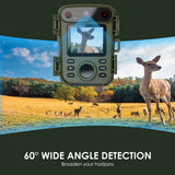 32MP 1080P Infrared Night Vision Scouting Camera, IP66 Waterproof Outdoor Wildlife Sensor Camera with 2" Color Screen & 20m PIR Range for Home Farm Security and Fauna Tracking