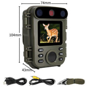 32MP 1080P Infrared Night Vision Scouting Camera, IP66 Waterproof Outdoor Wildlife Sensor Camera with 2" Color Screen & 20m PIR Range for Home Farm Security and Fauna Tracking