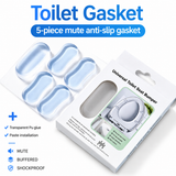 5 Piece Toilet Seat Self Adhesive Bumpers Set - Discreet Clear PU Mute Antislip Gasket, Washable & Reusable, Noise Reduction and Impact Absorption