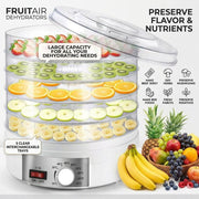 White 5 Tier Large Capacity Food Dehydrator and Healthy Snack Maker - Electric Fruit Vegetable Meat Jerky Dryer with 35-70℃ Adjustable Temp and All Round Hot Air Fast Dehydration In Australia - Darrahopens