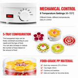 White 5 Tier Large Capacity Food Dehydrator and Healthy Snack Maker - Electric Fruit Vegetable Meat Jerky Dryer with 35-70℃ Adjustable Temp and All Round Hot Air Fast Dehydration In Australia - Darrahopens