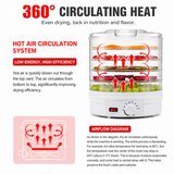 Black 5 Tier Large Capacity Food Dehydrator and Healthy Snack Maker - Electric Fruit Vegetable Meat Jerky Dryer with 35-70℃ Adjustable Temp and All Round Hot Air Fast Dehydration In Australia - Darrahopens