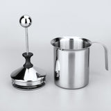 400ML 201 Stainless Steel Manual Milk Frother, Double Mesh Strainer Hand Pump Frothing Pitcher In Australia - Darrahopens