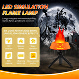 Style-2 LED Halloween Pumpkin Lantern and Simulated Silk Flame Blowing Light with Adjustable Stand and Hanging Chain, Rechargeable Atmosphere Lamp for Party Bar Camping and Home Use In Australia - Darrahopens