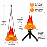 Style-3 LED Halloween Pumpkin Lantern and Simulated Silk Flame Blowing Light with Adjustable Stand and Hanging Chain, Rechargeable Atmosphere Lamp for Party Bar Camping and Home Use In Australia - Darrahopens