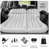 Grey Large Inflatable Universal Car Air Mattress with 2 Pillows, Pump and Storage Bag - Dual Zone Split Bed Soft Flocked Camping Travel Bed Integrated Head / Backrest Buffer for SUV MPV Long drives In Australia - Darrahopens