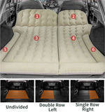 Beige Large Inflatable Universal Car Air Mattress with 2 Pillows, Pump and Storage Bag - Dual Zone Split Bed Soft Flocked Camping Travel Bed Integrated Head / Backrest Buffer for SUV MPV Long drives In Australia - Darrahopens