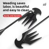 30CM Multifunction Garden Weeding Hoe Tool - Heavy Duty Manganese Steel Root Weeder Hand Hoe Rake with Ergonomic Handle and Double-Ended Hooked Claw Design