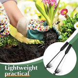 30CM Multifunction Garden Weeding Hoe Tool - Heavy Duty Manganese Steel Root Weeder Hand Hoe Rake with Ergonomic Handle and Double-Ended Hooked Claw Design