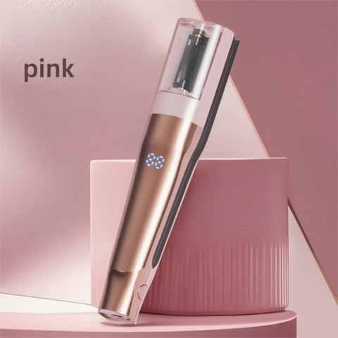2 in 1 Pink Mini Split End Hair Trimmer and Straightening Comb - Cordless USB Rechargeable Hair Cut Remover Tool with Removable Blade for Easy Hair Smoothing Without Reducing Overall Length In Australia - Darrahopens