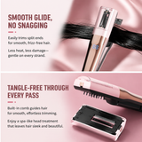 2 in 1 Beige Mini Split End Hair Trimmer and Straightening Comb - Cordless USB Rechargeable Hair Cut Remover Tool with Removable Blade for Easy Hair Smoothing Without Reducing Overall Length In Australia - Darrahopens