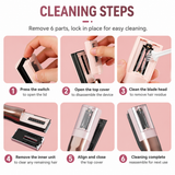 2 in 1 Purple Mini Split End Hair Trimmer and Straightening Comb - Cordless USB Rechargeable Hair Cut Remover Tool with Removable Blade for Easy Hair Smoothing Without Reducing Overall Length