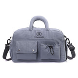 Blue Large Capacity Waterproof Travel Duffel Bag with Shoe Compartment & Padded Sponge Handles - Lightweight Muti Pockets Gym Crossbody Bag and Airplane Carry On Tote, 44 x 25 x 23CM