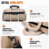 Blue Large Capacity Waterproof Travel Duffel Bag with Shoe Compartment & Padded Sponge Handles - Lightweight Muti Pockets Gym Crossbody Bag and Airplane Carry On Tote, 44 x 25 x 23CM