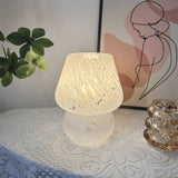 White Speckled All Glass Mushroom Table Lamp - Bedside Soft Ambient Night Light, USB Plug with 3 Colors Temperature Adjustable Dimming, 2 Pack White Marble In Australia - Darrahopens
