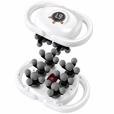 White 22-Head Electric Neck Back Massager with AI Dynamic Strength Adjustment and Soothing Red Light - Rechargeable Full Body Deep Tissue Fascia Gun, Mutifunction Hands-Free Operation In Australia - Darrahopens