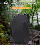 40L Grey Lightweight Outdoor Hiking Backpack with Rain Cover, Multi-Pocket Storage and Gear Attachments - Waterproof Travel Daypack for Trekking Camping Cycling Adventures