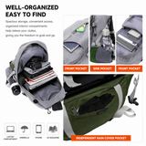 40L Grey Lightweight Outdoor Hiking Backpack with Rain Cover, Multi-Pocket Storage and Gear Attachments - Waterproof Travel Daypack for Trekking Camping Cycling Adventures