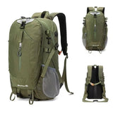 40L Dark Green Lightweight Outdoor Hiking Backpack with Rain Cover, Multi-Pocket Storage and Gear Attachments - Waterproof Travel Daypack for Trekking Camping Cycling Adventures