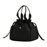Black Insulated Lunch Bag for Women Men - Portable Drawstring Tote Lunch Box Bag with Multi Pockets & Stainproof Lining for Work, School, Travel & Picnic In Australia - Darrahopens