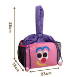 Cartoon Purple Insulated Lunch Bag for Women Men - Portable Drawstring Tote Lunch Box Bag with Multi Pockets & Stainproof Lining for Work, School, Travel & Picnic In Australia - Darrahopens