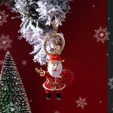 5PCS Rhinestone Enamel Christmas Santa Claus Keychain - Zinc Alloy Bag Charm Pendant Accessories for Christmas Gifts & DIY Deco In Australia - Darrahopens