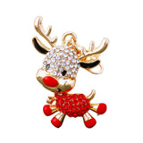 2PCS Rhinestone Enamel Christmas Reindeer Keychain - Zinc Alloy Cute Bag Charm Pendant Accessories for Christmas Gifts & DIY Deco In Australia - Darrahopens