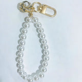 Pearl Beaded Bracelet / Keychain / Bag Charm with Elegant Flower Stamen Pendant and Gift Box - Multifunctional Pearl Wristlet Key Ring & Purse Accessory (Dia 14 cm) In Australia - Darrahopens