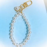 Pearl Beaded Bracelet / Keychain / Bag Charm with Elegant Bowknot Pendant and Gift Box - Multifunctional Pearl Wristlet Key Ring & Purse Accessory (Dia 14 cm) In Australia - Darrahopens