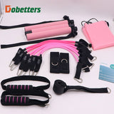 Pink 180 lbs Adjustable Pilates Bar & Resistance Band Set - Multifunctional Home Workout Fitness Kit In Australia - Darrahopens