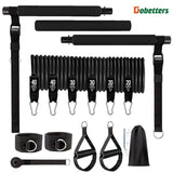 Black 180 lbs Adjustable Pilates Bar & Resistance Band Set - Multifunctional Home Workout Fitness Kit In Australia - Darrahopens
