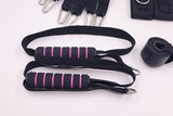 Black 180 lbs Adjustable Pilates Bar & Resistance Band Set - Multifunctional Home Workout Fitness Kit