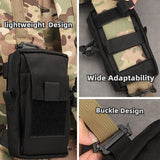 Black Tactical Backpack Shoulder Strap MOLLE Pouch - Outdoor Utility Belt Waist Bag & 6.7" Phone Holster