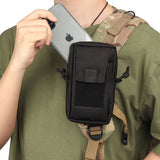 Green Tactical Backpack Shoulder Strap MOLLE Pouch - Outdoor Utility Belt Waist Bag & 6.7" Phone Holster