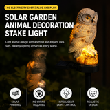 Brown Resin Owl Solar Powered Garden Stake Light - Outdoor Decorative LED Landscape Pathway Night Light