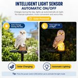 Brown Resin Owl Solar Powered Garden Stake Light - Outdoor Decorative LED Landscape Pathway Night Light
