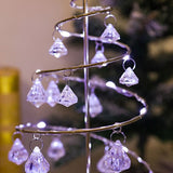 Elegant Mental Spiral Crystal Christmas Tree Lamp - Battery Operated Tabletop Night Light & Ambient Accent LED for Bedroom, Living Room, Birthday & Holiday Decor