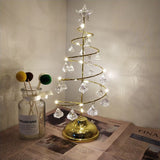 2 Pack Gold & Silver Iron Spiral Crystal Christmas Tree Lamp - Elegant Battery Operated Tabletop Night Light & Ambient Accent LED for Bedroom, Living Room, Birthday & Holiday Decor In Australia - Darrahopens