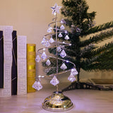 2 Pack Gold & Silver Iron Spiral Crystal Christmas Tree Lamp - Elegant Battery Operated Tabletop Night Light & Ambient Accent LED for Bedroom, Living Room, Birthday & Holiday Decor In Australia - Darrahopens