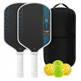 Black and Blue T700 Raw Carbon Fiber Pickleball Paddle Set - 2 Professional Honeycomb Core Paddles, 4 Balls and Carry Bag for Outdoor Use In Australia - Darrahopens