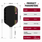 Black and Pink T700 Raw Carbon Fiber Pickleball Paddle Set - 2 Professional Honeycomb Core Paddles, 4 Balls and Carry Bag for Outdoor Use