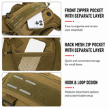 Khaki Tactical Chest Rig Bag with Multi Zipper Pockets - Waterproof Nylon Utility Vest Pack, Breathable Back Pad and Adjustable Straps In Australia - Darrahopens