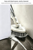 4-in-1 Bathroom Cleaning Brush Set with Sponge Pad, Hard Bristle / V-Shape Grout Brush and Squeegee - 120CM Extendable Stainless Steel Handle, Adjustable & Lockable Angle for Floor, Gap, Window and Bathtub In Australia - Darrahopens