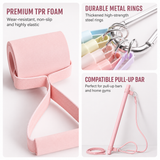 Women's Multifunctional 60 lbs Resistance Band Set with Storage Bag, Foam Handles and Ankle Straps for Home Fitness & Pilates Workout (Pink Macaron Carabiners Style) In Australia - Darrahopens