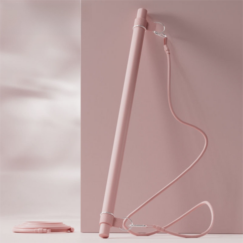 Women's Multifunctional Pilates Bar for Home Fitness & Pilates Workout (Pink Macaron Carabiners Style)