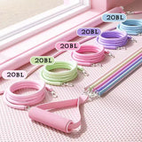 Women's Multifunctional Pilates Bar for Home Fitness & Pilates Workout (Pink Macaron Carabiners Style)