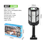 Solar Powered Motion Sensor Outdoor Street Light with 3 Lighting Modes - Waterproof SMD LED Wall Security Light, Remote Control for Garden Courtyard Patio & Garage (Small)