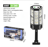 Solar Powered Motion Sensor Outdoor Street Light with 3 Lighting Modes - Waterproof SMD LED Wall Security Light, Remote Control for Garden Courtyard Patio & Garage (Medium)